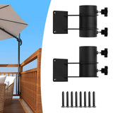 Maxbell 2Pcs Parasol Base Metal Clamp Courtyard Fishing Pole Umbrella Holder Stand