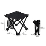 Maxbell Folding Chair Lightweight Stool Camping Stool for Beach Picnic Outdoor black large