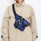 Maxbell Fanny Pack Waist Bag Sling Bag Fashion Chest Bag for Trekking Camping Phone Blue