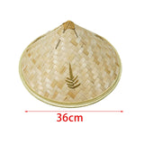 Maxbell Tapered Fishing Hat Art Crafts Weaved Hard Shell Hat Painting for Farming 14in Leaf pattern