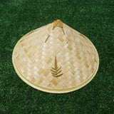 Maxbell Tapered Fishing Hat Art Crafts Weaved Hard Shell Hat Painting for Farming 14in Leaf pattern