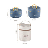 Maxbell Lunch Box Set Portable Airtight Lid Lunchbox Insulated Food Lunch Container 2PCS Blue