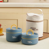 Maxbell Lunch Box Set Portable Airtight Lid Lunchbox Insulated Food Lunch Container 2PCS Blue