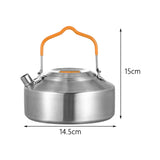 Maxbell Camping Kettle Teapot Cookware with Handle Outdoor Tea Coffee Pot for Hiking Argent