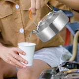 Maxbell Camping Kettle Teapot Cookware with Handle Outdoor Tea Coffee Pot for Hiking Argent