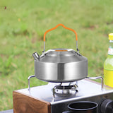 Maxbell Camping Kettle Teapot Cookware with Handle Outdoor Tea Coffee Pot for Hiking Argent