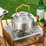 Maxbell Camping Kettle Teapot Cookware with Handle Outdoor Tea Coffee Pot for Hiking Argent