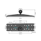 Maxbell Kayak Mounting Base Bracket with 1.5 Inches Ball Fishes Finders Mount Base