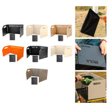 Maxbell Foldable Windshield Wind Protection W/ Carrying Bag for Backpacking Picnic 3 Plates Black