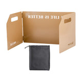 Maxbell Foldable Windshield Wind Protection W/ Carrying Bag for Backpacking Picnic 3 Plates Khaki