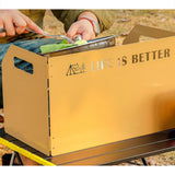 Maxbell Foldable Windshield Wind Protection W/ Carrying Bag for Backpacking Picnic 3 Plates Khaki