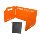 Maxbell Foldable Windshield Wind Protection W/ Carrying Bag for Backpacking Picnic 3 Plates Orange