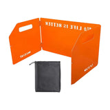 Maxbell Foldable Windshield Wind Protection W/ Carrying Bag for Backpacking Picnic 3 Plates Orange