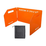 Maxbell Foldable Windshield Wind Protection W/ Carrying Bag for Backpacking Picnic 3 Plates Orange