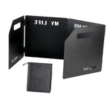Maxbell Foldable Windshield Wind Protection W/ Carrying Bag for Backpacking Picnic 4 Plate Black