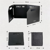 Maxbell Foldable Windshield Wind Protection W/ Carrying Bag for Backpacking Picnic 4 Plate Black