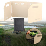 Maxbell Foldable Windshield Wind Protection W/ Carrying Bag for Backpacking Picnic 4 Plate White
