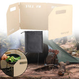 Maxbell Foldable Windshield Wind Protection W/ Carrying Bag for Backpacking Picnic 4 Plate White