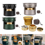 Maxbell Alcohol Stove Camping with Stand with Carrying Bag for BBQ Outdoor Camping Black