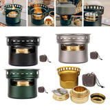 Maxbell Alcohol Stove Camping with Stand with Carrying Bag for BBQ Outdoor Camping Black