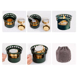 Maxbell Alcohol Stove Camping with Stand with Carrying Bag for BBQ Outdoor Camping Grteen
