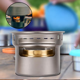 Maxbell Alcohol Stove Camping with Stand with Carrying Bag for BBQ Outdoor Camping Argent