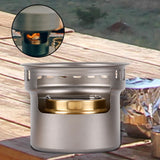 Maxbell Alcohol Stove Camping with Stand with Carrying Bag for BBQ Outdoor Camping Argent