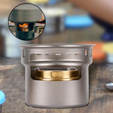 Maxbell Alcohol Stove Camping with Stand with Carrying Bag for BBQ Outdoor Camping Argent