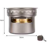 Maxbell Alcohol Stove Camping with Stand with Carrying Bag for BBQ Outdoor Camping Argent