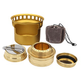 Maxbell Alcohol Stove Camping with Stand with Carrying Bag for BBQ Outdoor Camping Aureate