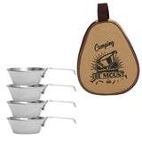 Maxbell 4x 304 Stainless Steel Camping Bowl Outdoor Cookware for Travel Barbecue Khaki