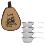 Maxbell 4x 304 Stainless Steel Camping Bowl Outdoor Cookware for Travel Barbecue Khaki