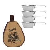 Maxbell 4x 304 Stainless Steel Camping Bowl Outdoor Cookware for Travel Barbecue Khaki