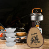 Maxbell 4x 304 Stainless Steel Camping Bowl Outdoor Cookware for Travel Barbecue Khaki