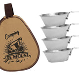 Maxbell 4x 304 Stainless Steel Camping Bowl Outdoor Cookware for Travel Barbecue Khaki