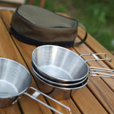 Maxbell 4x 304 Stainless Steel Camping Bowl Outdoor Cookware for Travel Barbecue Green