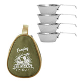 Maxbell 4x 304 Stainless Steel Camping Bowl Outdoor Cookware for Travel Barbecue Green