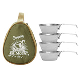 Maxbell 4x 304 Stainless Steel Camping Bowl Outdoor Cookware for Travel Barbecue Green