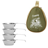 Maxbell 4x 304 Stainless Steel Camping Bowl Outdoor Cookware for Travel Barbecue Green