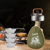Maxbell 4x 304 Stainless Steel Camping Bowl Outdoor Cookware for Travel Barbecue Green