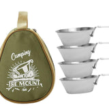 Maxbell 4x 304 Stainless Steel Camping Bowl Outdoor Cookware for Travel Barbecue Green