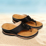 Maxbell Women Sandals Ladies Anti Slip Casual Soft Flat Slippers Open Toe Flat Shoes 42