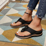 Maxbell Women Sandals Ladies Anti Slip Casual Soft Flat Slippers Open Toe Flat Shoes 42