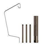 Maxbell Portable Folding Lantern Stand Stainless Steel and Wood Lamp Pole Adjustable