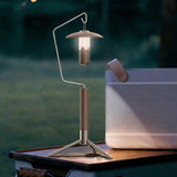 Maxbell Portable Folding Lantern Stand Stainless Steel and Wood Lamp Pole Adjustable