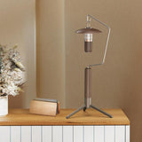 Maxbell Portable Folding Lantern Stand Stainless Steel and Wood Lamp Pole Adjustable