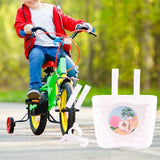 Maxbell Plastic Children's Bicycle Basket Waterproof for Kids Tricycles Scooter White