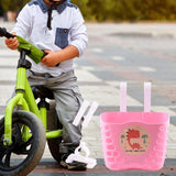 Maxbell Plastic Children's Bicycle Basket Waterproof for Kids Tricycles Scooter Pink