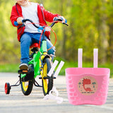 Maxbell Plastic Children's Bicycle Basket Waterproof for Kids Tricycles Scooter Pink