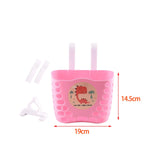 Maxbell Plastic Children's Bicycle Basket Waterproof for Kids Tricycles Scooter Pink